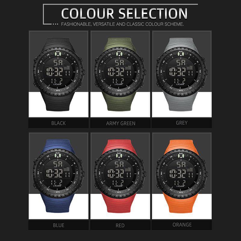 LICARR Brand Original Fashion Men's Watch Casual Digital Luminous Sports Waterproof Watches Calendar Stopwatch 9521