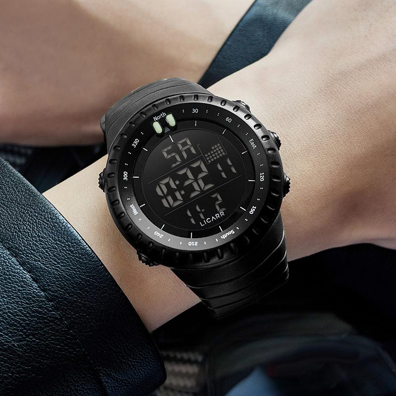 LICARR Brand Original Fashion Men's Watch Casual Digital Luminous Sports Waterproof Watches Calendar Stopwatch 9521