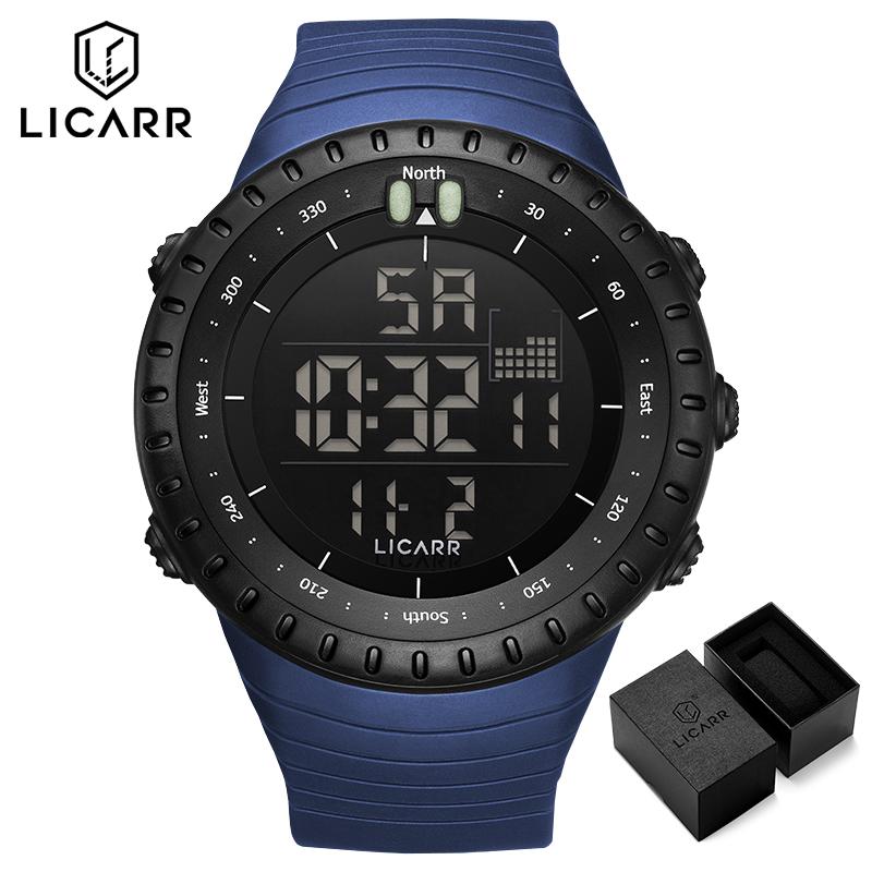 LICARR Brand Original Fashion Men's Watch Casual Digital Luminous Sports Waterproof Watches Calendar Stopwatch 9521