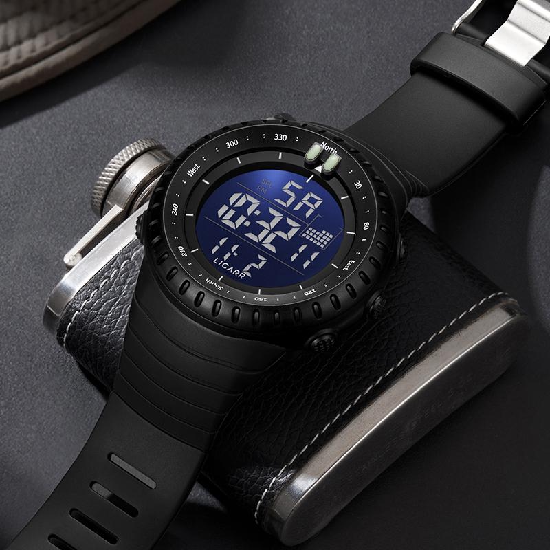 LICARR Brand Original Fashion Men's Watch Casual Digital Luminous Sports Waterproof Watches Calendar Stopwatch 9521