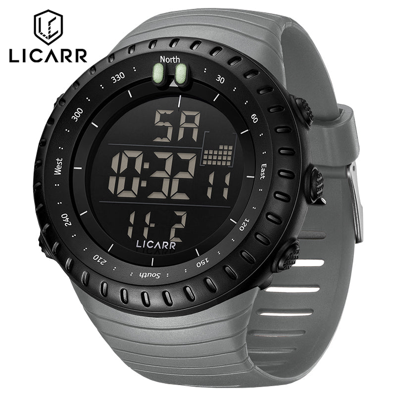 LICARR Brand Original Fashion Men's Watch Casual Digital Luminous Sports Waterproof Watches Calendar Stopwatch 9521