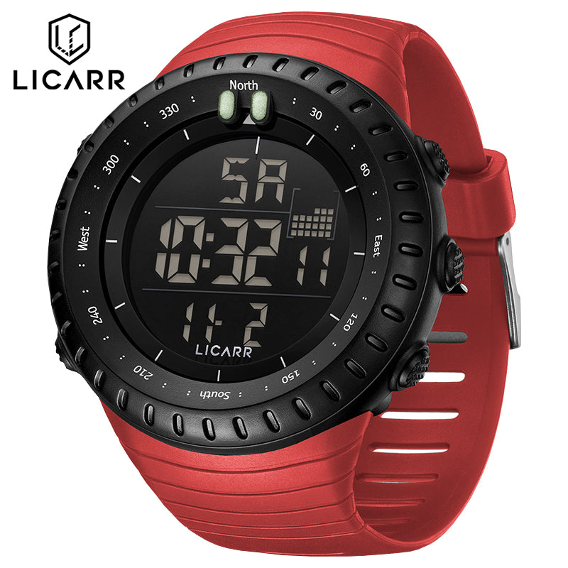 LICARR Brand Original Fashion Men's Watch Casual Digital Luminous Sports Waterproof Watches Calendar Stopwatch 9521