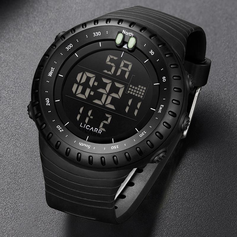 LICARR Brand Original Fashion Men's Watch Casual Digital Luminous Sports Waterproof Watches Calendar Stopwatch 9521