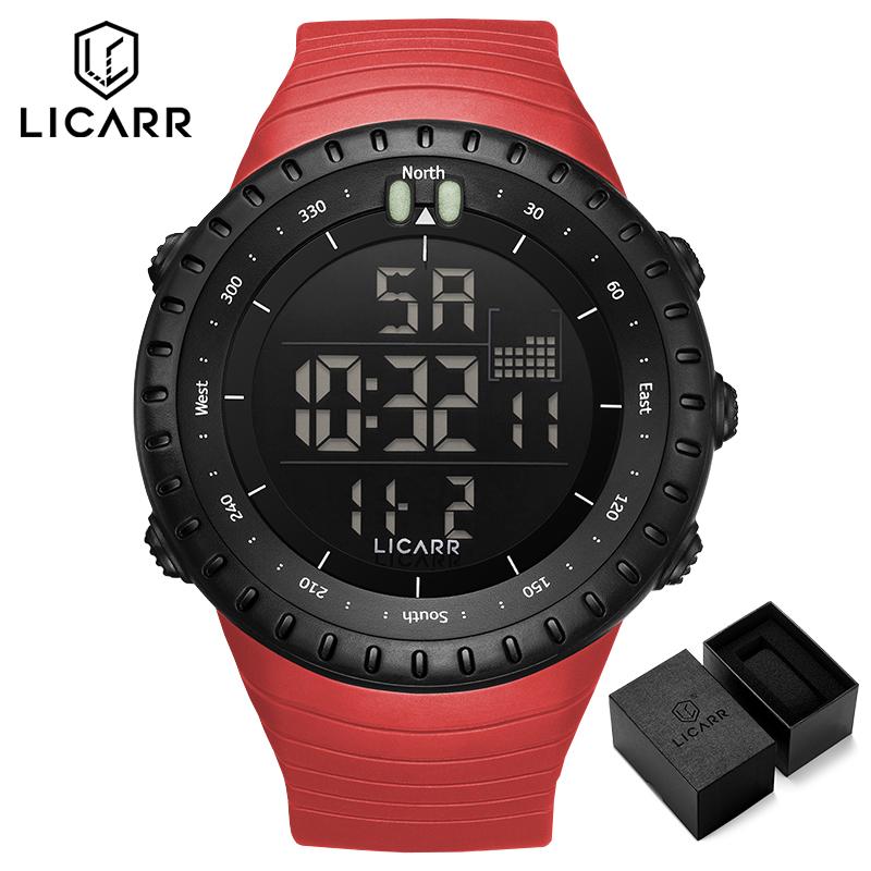 LICARR Brand Original Fashion Men's Watch Casual Digital Luminous Sports Waterproof Watches Calendar Stopwatch 9521