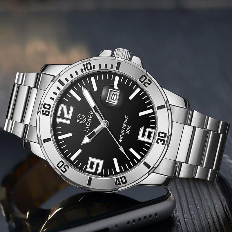 LICARR Original Brand Men Watch Waterproof Date