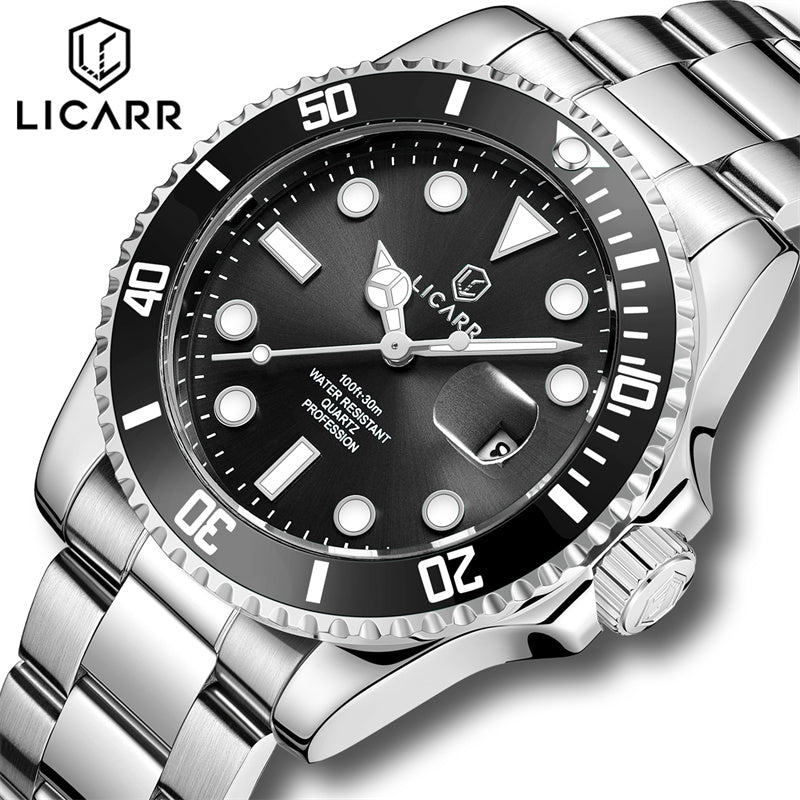 LICARR Original Waterproof Watches Mens Watch Fashion Luminous Calendar