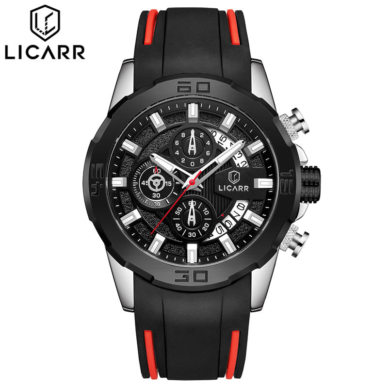 LICARR Original Brand Waterproof Fashion Men's Watch Sport Chronograph Casual Watch