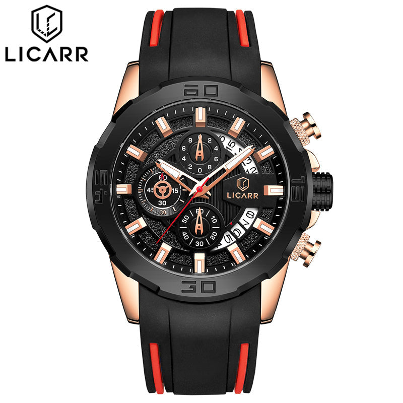 LICARR Original Brand Waterproof Fashion Men's Watch Sport Chronograph Casual Watch