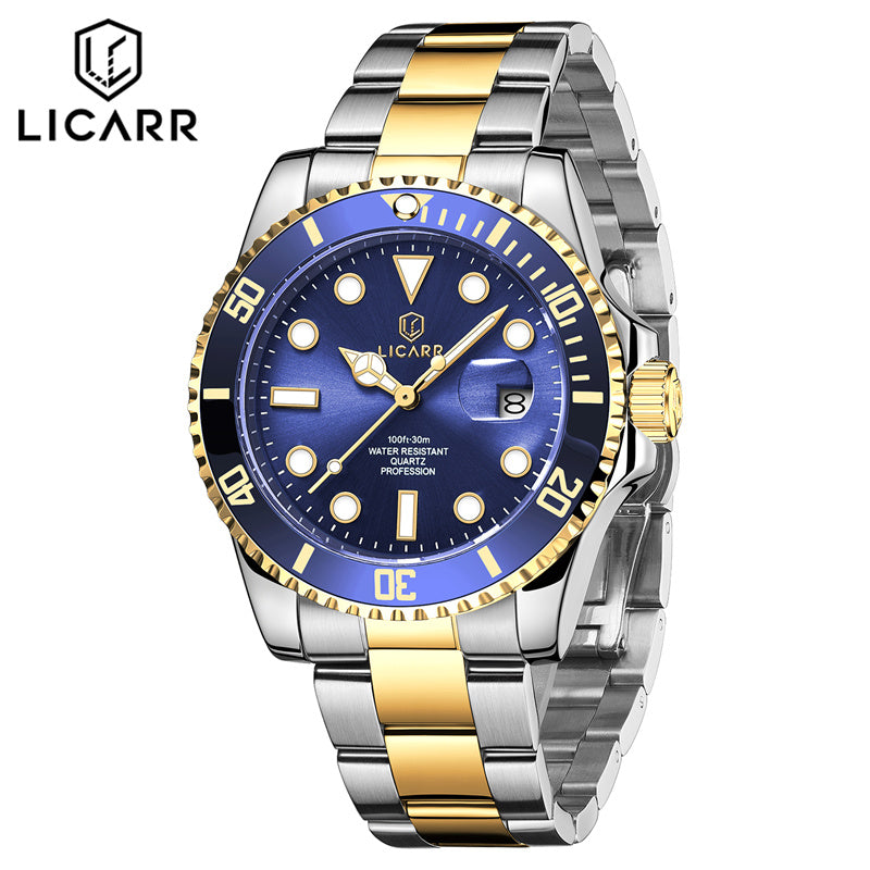 LICARR Original Waterproof Watches Mens Watch Fashion Luminous Calendar