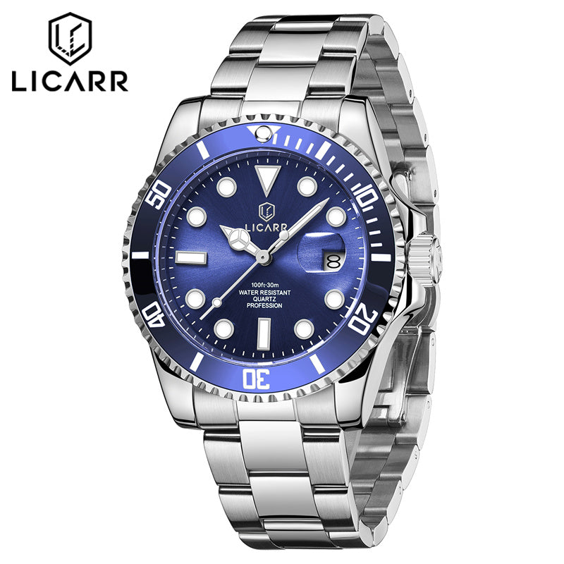 LICARR Original Waterproof Watches Mens Watch Fashion Luminous Calendar