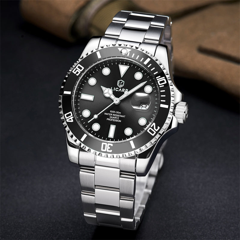 LICARR Original Waterproof Watches Mens Watch Fashion Luminous Calendar