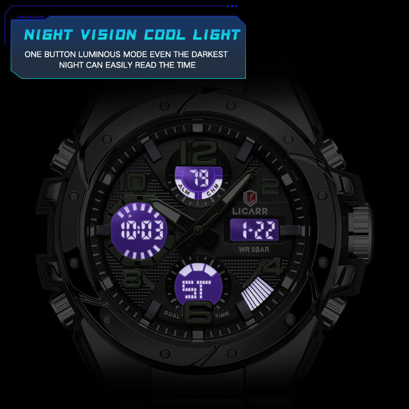 LICARR Sports Waterproof Multifunctional Men's Watch