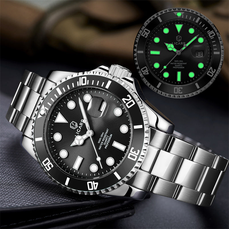 LICARR Original Waterproof Watches Mens Watch Fashion Luminous Calendar