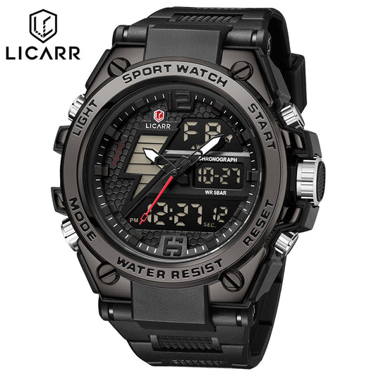 LICARR Brand Waterproof Sports Men's Watch Multifunctional