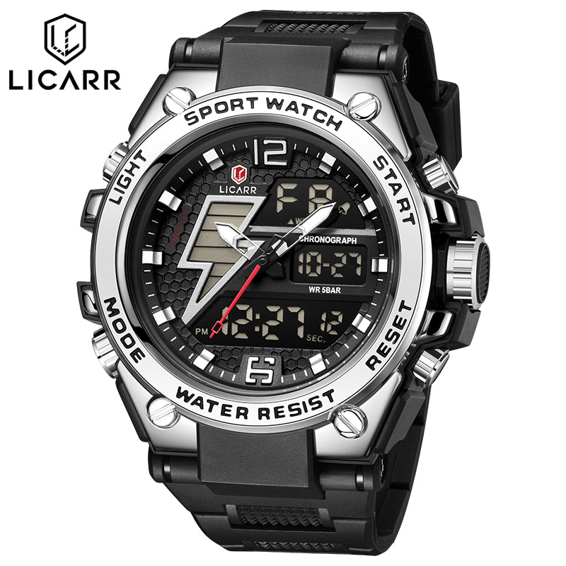 LICARR Brand Waterproof Sports Men's Watch Multifunctional