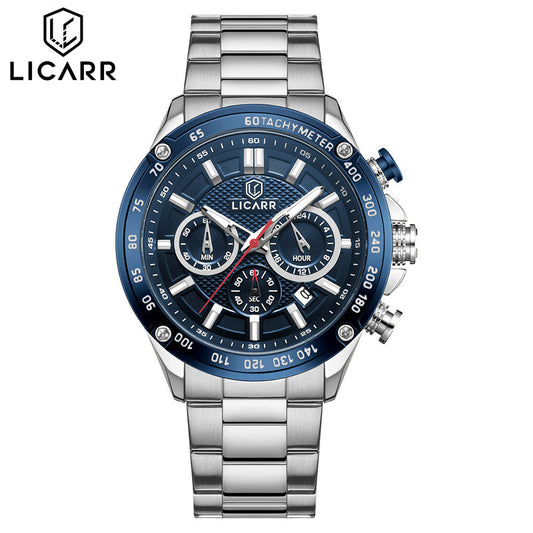LICARR Original Brand Men's Watches Classic Quartz Waterproof Clock Male Casual Fashion Chronograph Luminous Date