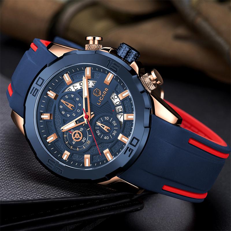 LICARR Original Brand Waterproof Fashion Men's Watch Sport Chronograph Casual Watch